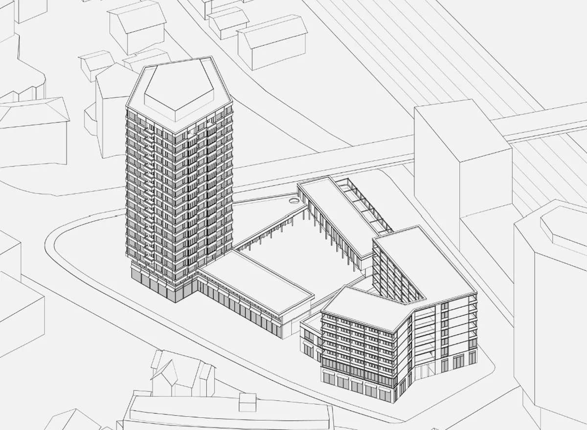 Zeichnung der geplanten Überbauung im Zentrum von Illnau-Effretikon.